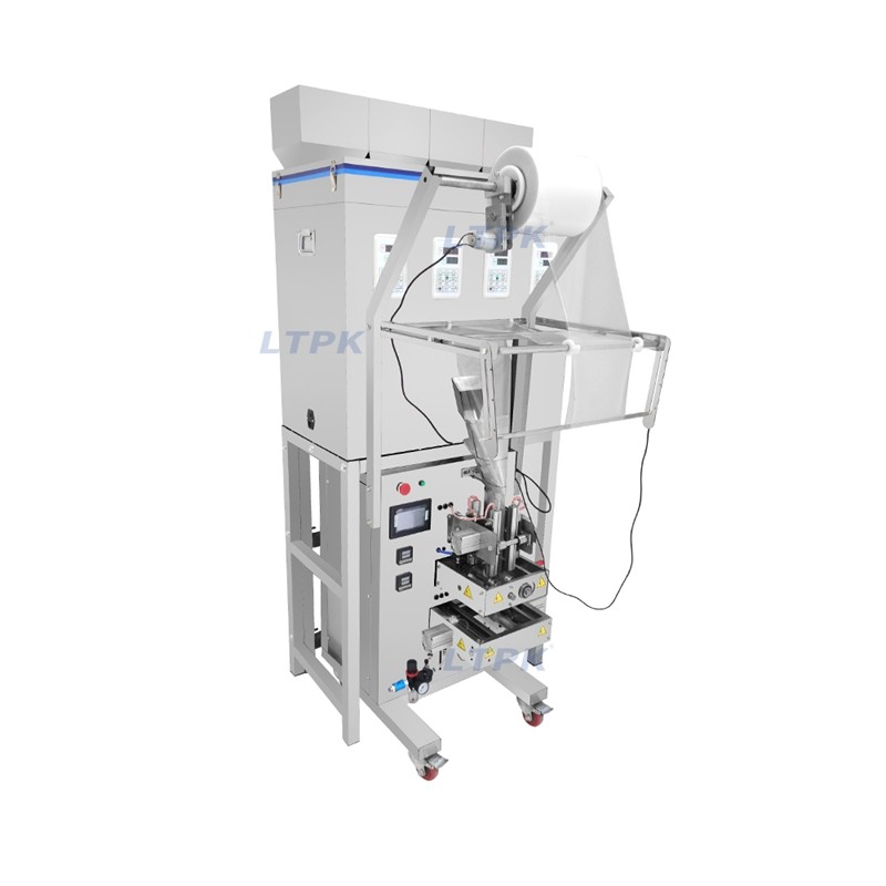 LT-ZBF200F Pneumatic Automatic Four Side Seal Four Heads 200G Powder Granule Filling Sealing Pouch Packaging Machines