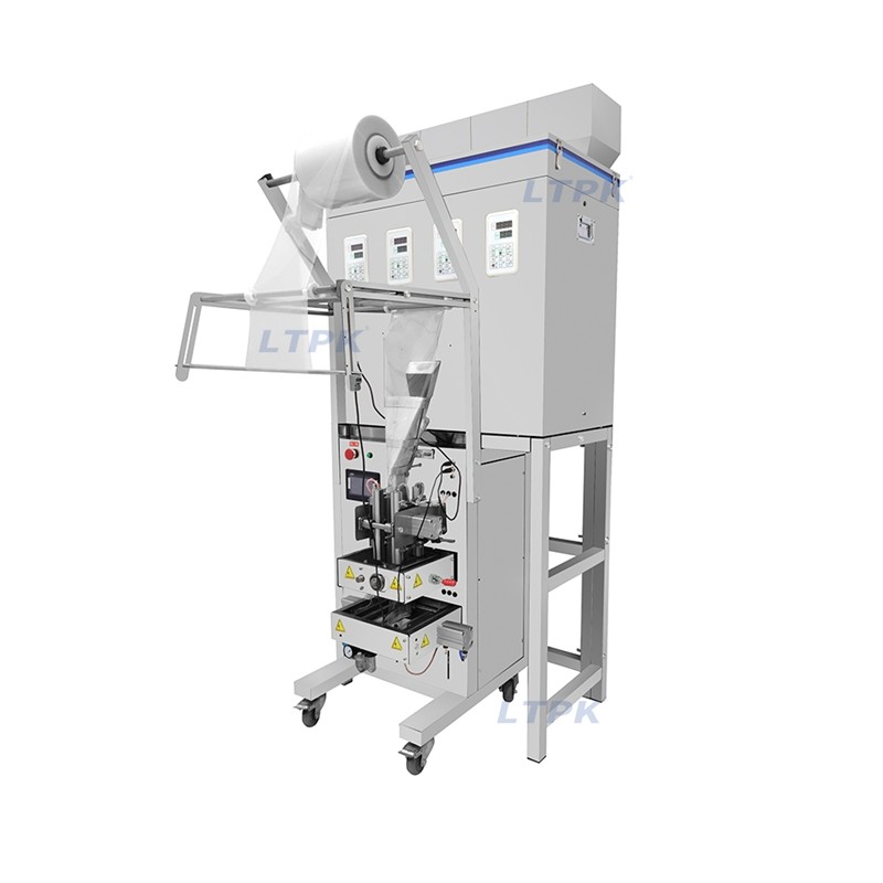 LT-ZBF200F Pneumatic Automatic Four Side Seal Four Heads 200G Powder Granule Filling Sealing Pouch Packaging Machines