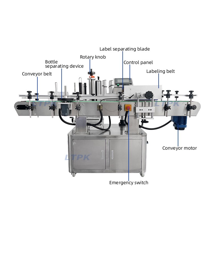 LT-220 Automatic Vertical Round Bottle Labeling Machine Label Printing Machine