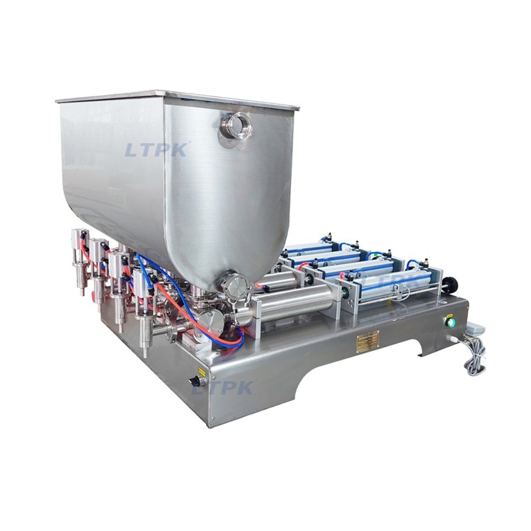 LT-G4WG Semi Automatic Customized Model Four Piston Cream Lotion Paste Bottle Filling Machines