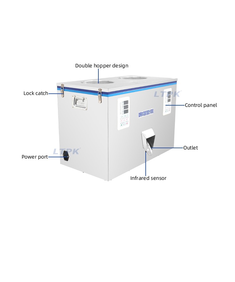 LT-SW100D Model Double Heads 100G Tea Screw Spiral Weighing Filling Machine