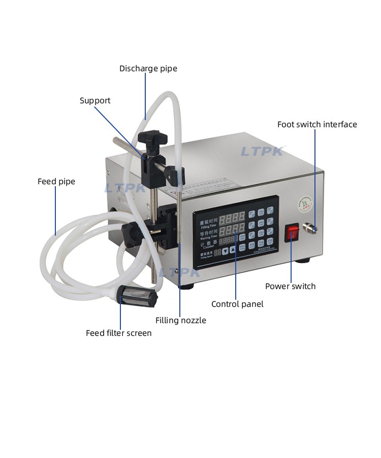 LT-130I Small Mini Single Head Bottle Juice Oil Liquid Filling Machine