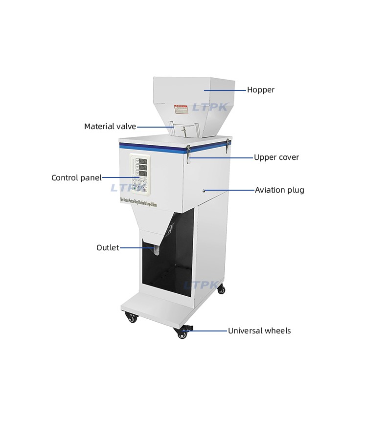 LT-W999F Semi-automatic Closed Type Rice Coffee Beans Digital Control Particle Weighing and Filling Machine