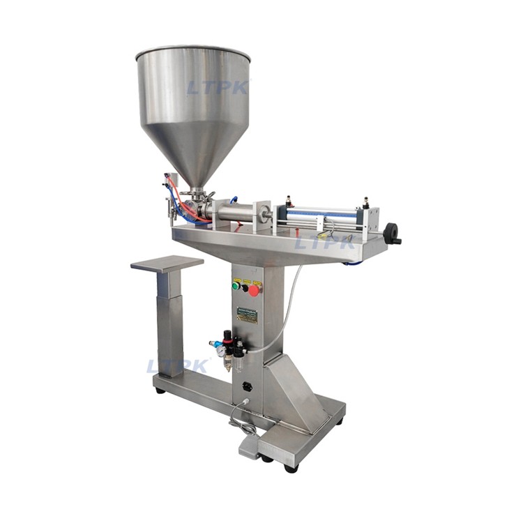 LT-LGF100 Vertical Pneumatic Stainless Steel Sauce Drink Lotion Bottle Paste Filling Machine with Hopper