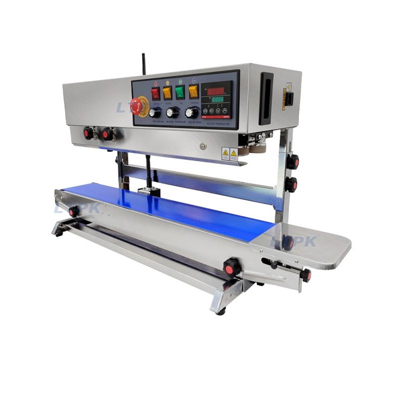 LT-FR1000V Vertical Stainless Steel Plastic Bag Band Sealer Machine with Date Printing
