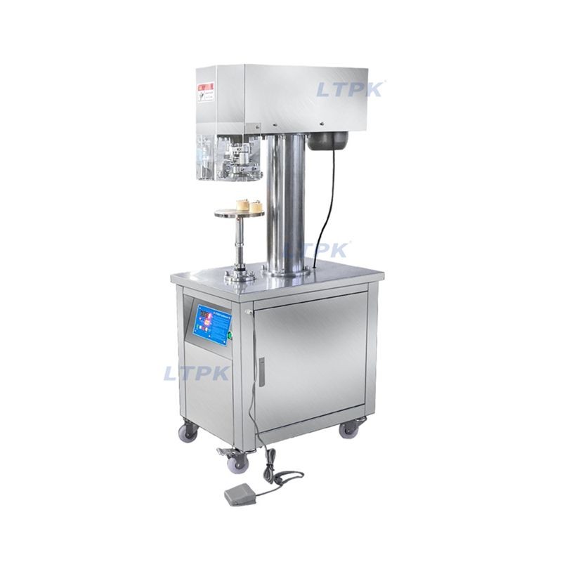 LT-100 Automatic High Quality Plastic Tin Can Sealer Seamer Sealing Machine