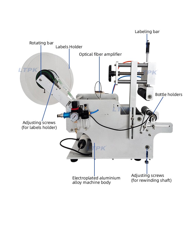 LT-80 New Model Pneumatic Small Automatic Wine Bottle Round Bottle Labeler Labeling Machines for Jars