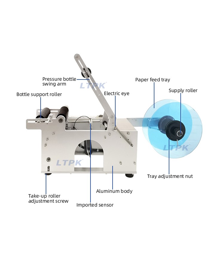 LT-50 Semi Automatic Glass Plastic Round Bottle Applicator Sticker Labeling Machine for Sale